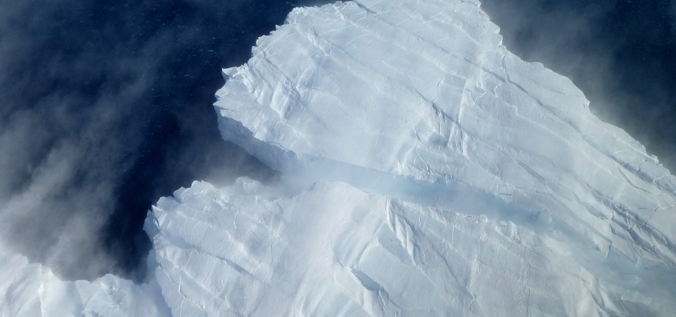 Aerial view of a glacier